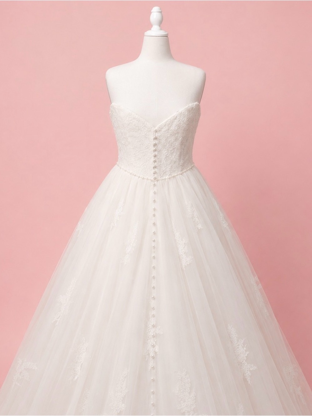Allure Couture Strapless Lace Ball Gown Wedding Dress in Ivory - Picture 4 of 12